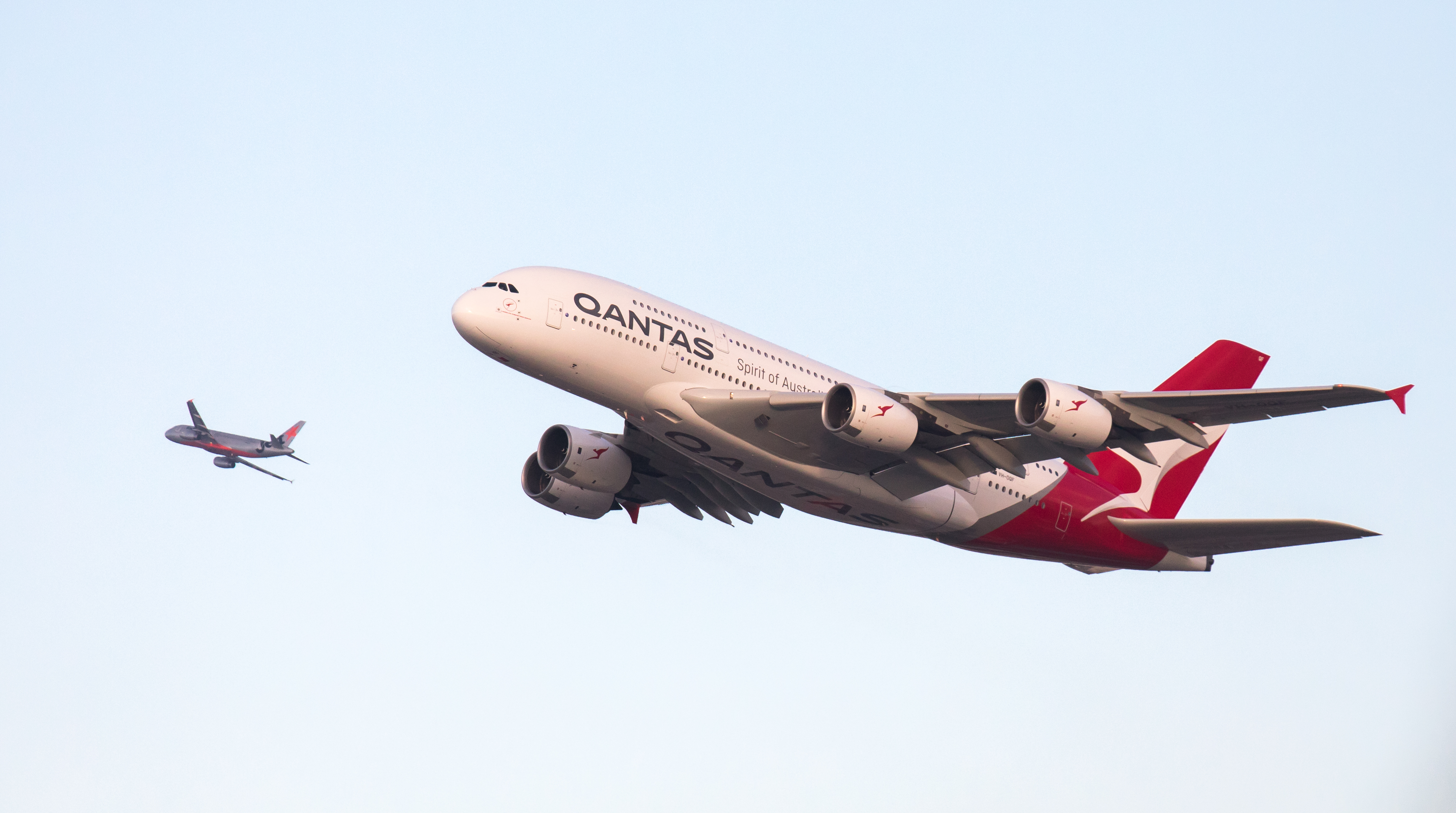 Qantas A380 taking off