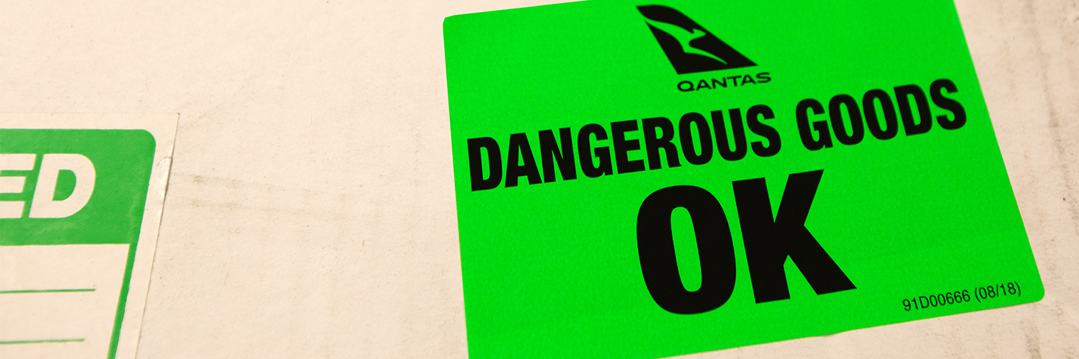 Dangerous goods sticker on box