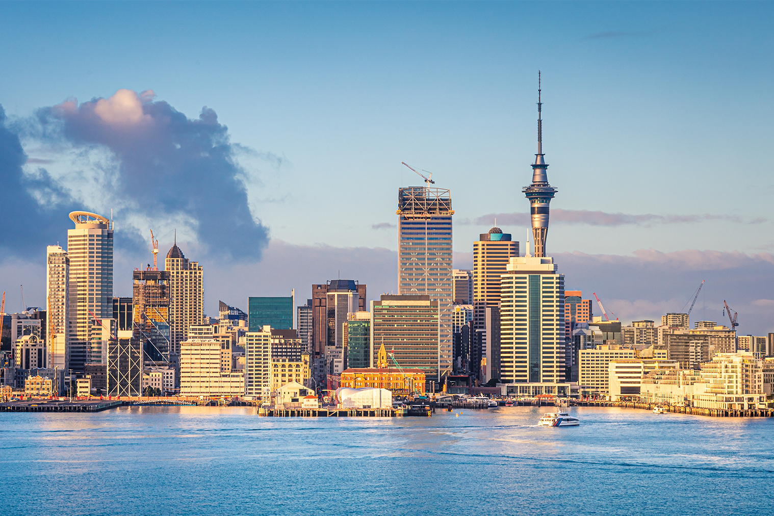 Auckland skyline at sunrise