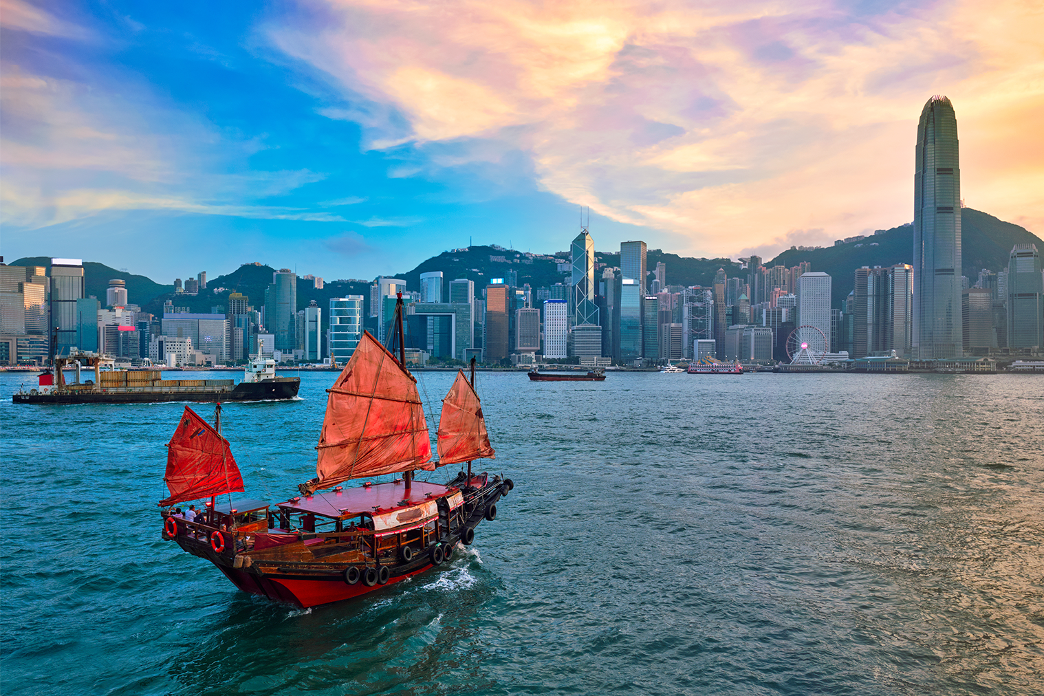 Junk boat in Hong Kong harbour