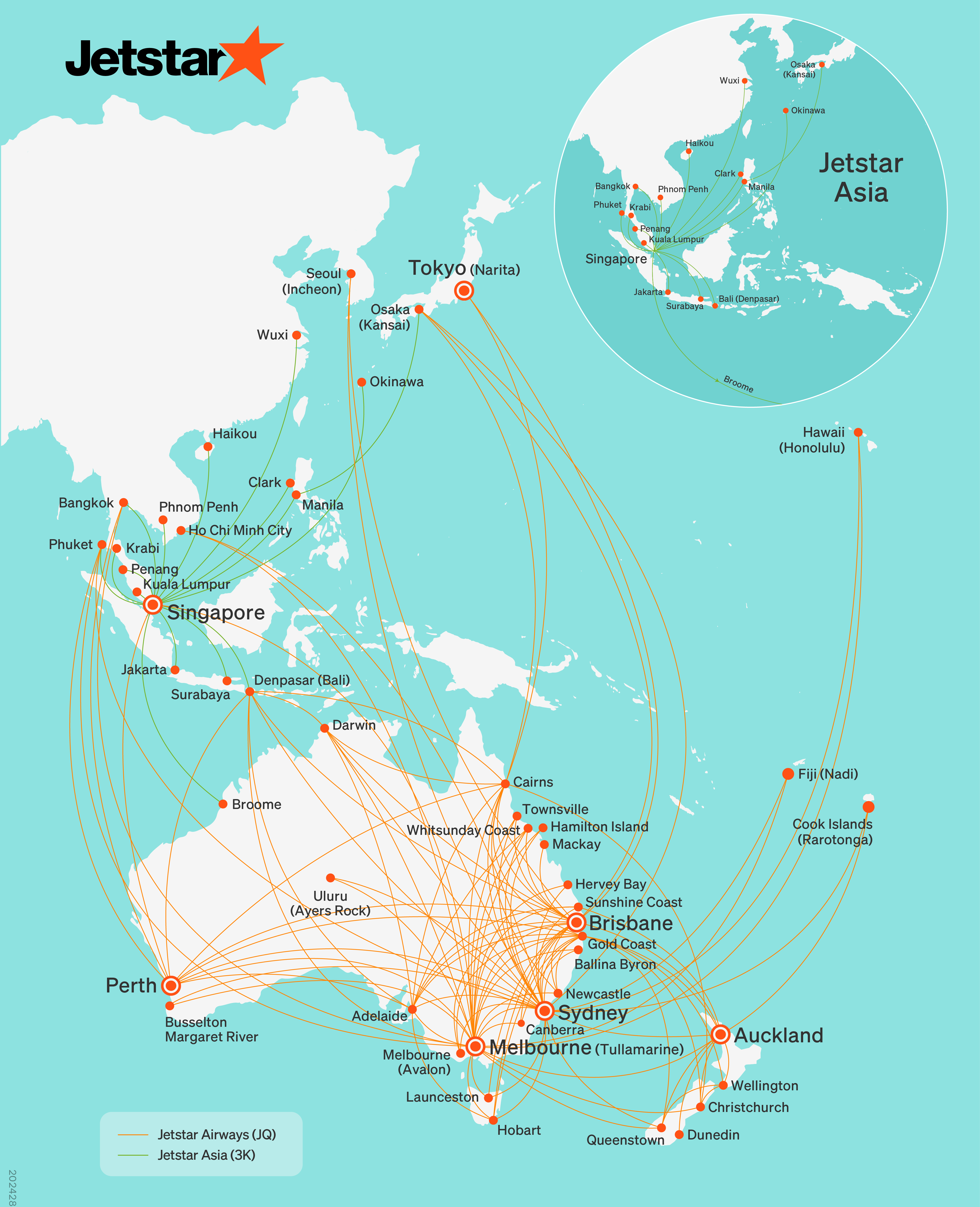 Jetstar network route map