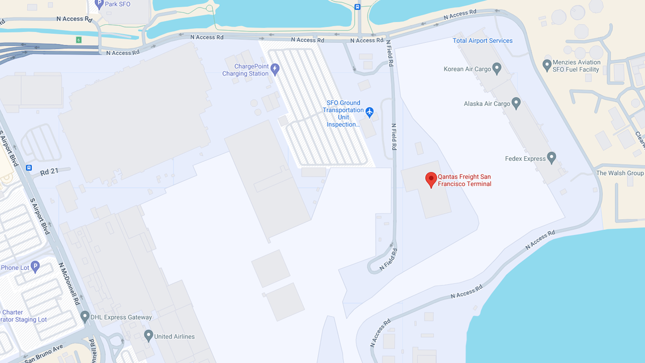 map of San Francisco International Airport