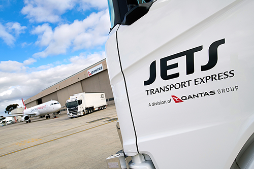 Close up of JETS Transport Express truck door