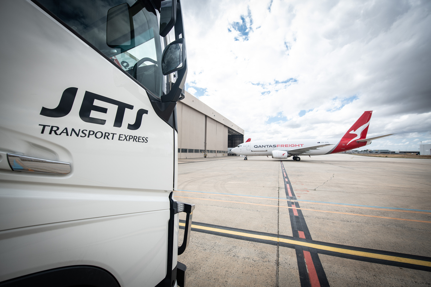 Jets Transport truck on tarmac